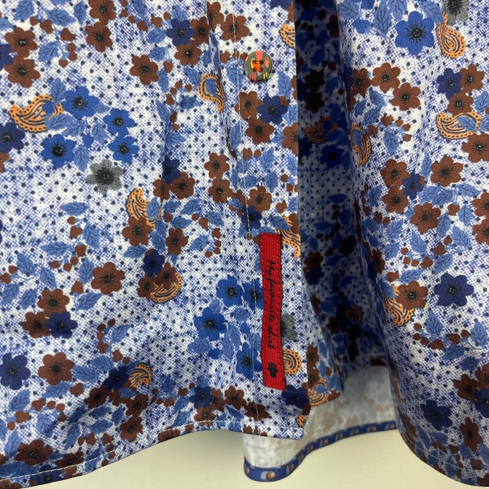 (Lot of 2) Visconti Black Mens XL Button Down Shirts Floral Paisley Plaid Summer - Picture 14 of 16